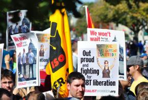 Rallying for LGBT equality in Washington, D.C., at the National Equality March