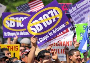 Marching against Arizona's racist law SB 1070