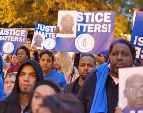 Supporters take part in a 2009 global day of action demanding justice for Troy Davis