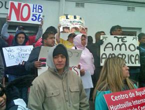 A protest against Alabama's anti-immigrant law HB 56