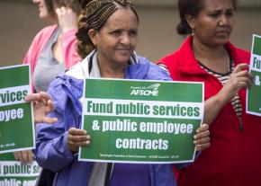 A solidarity rally at the University of Washington