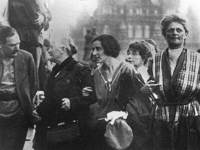 Communist women leaders at the Third Congress of the Comintern, including Clara Zetkin (second from left)